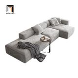  Bộ ghế sofa góc xám vải nhung 3m1 x 1m4 GT277 Lyth hiện đại 