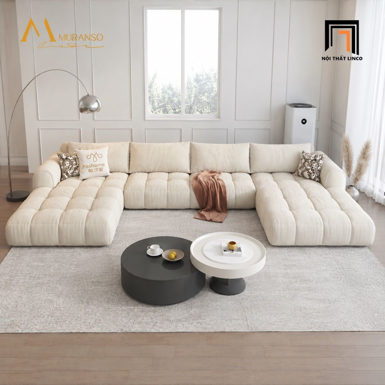  Ghế sofa U UT68 Muranso 3m1 xinh xắn, hiện đại 