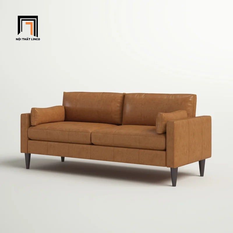  Ghế sofa băng BT3 Matea dài 1m9 bọc da công nghiệp nâu bò 