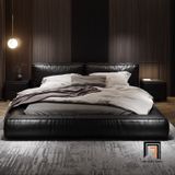  Giường ngủ da giả màu đen cao cấp GN102 Dornie sang trọng 