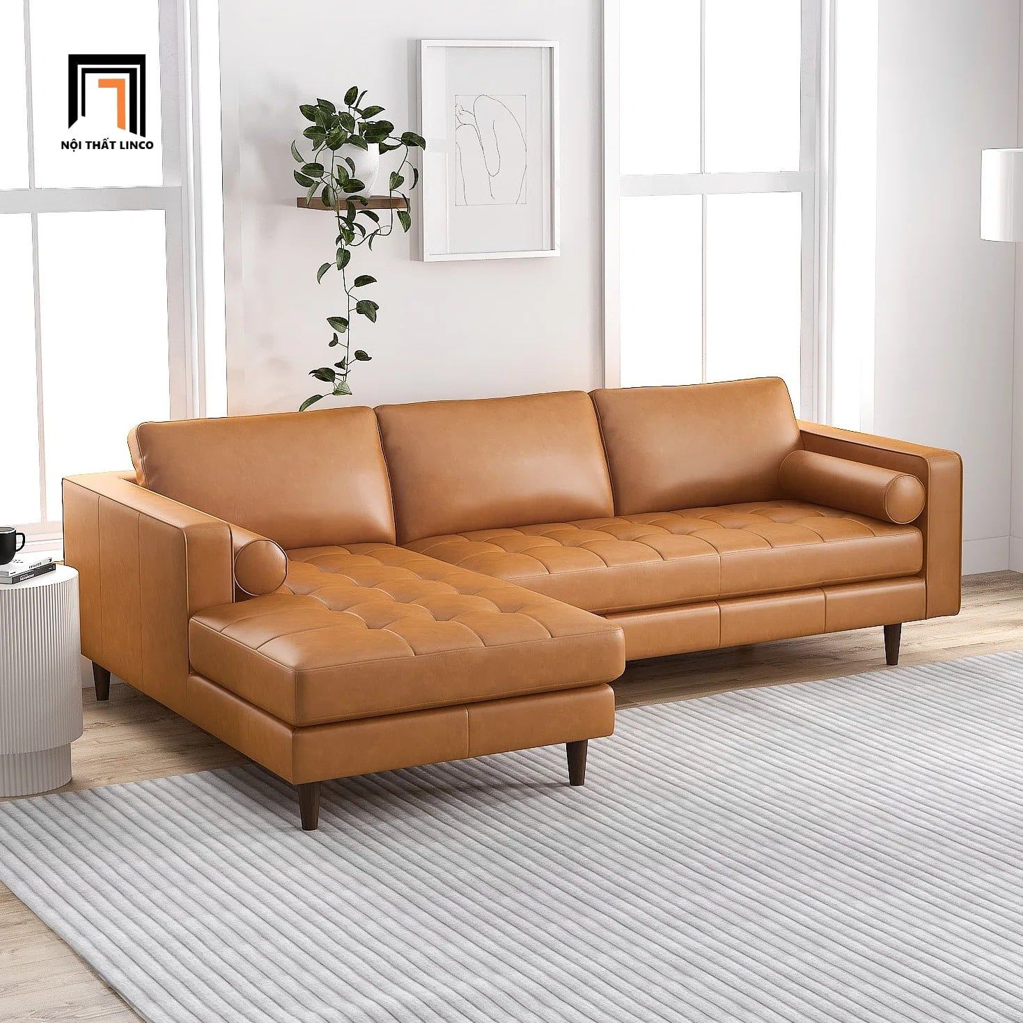  Bộ ghế sofa góc GT6 Matilda 2m2 x 1m6 giả da màu da bò 