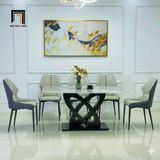  Bàn ghế ăn nhà bếp cao cấp 12-BAD6-Mokoe mặt đá ceramic 