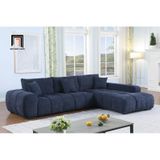  Bộ ghế sofa góc L cao cấp GT252 Marigail 2m5 x 1m7 vải nỉ xanh 