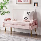  Sofa bench vải nhung SB30 Scarlet 1m4 x 55 màu vàng đồng 