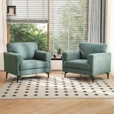  Ghế sofa đơn màu xanh ngọc giá rẻ DT78 Blennie vải nỉ bố 