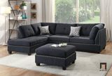  Sofa góc L phong cách châu Âu GT66 Hectus 2m4 x 1m8 xám đen 