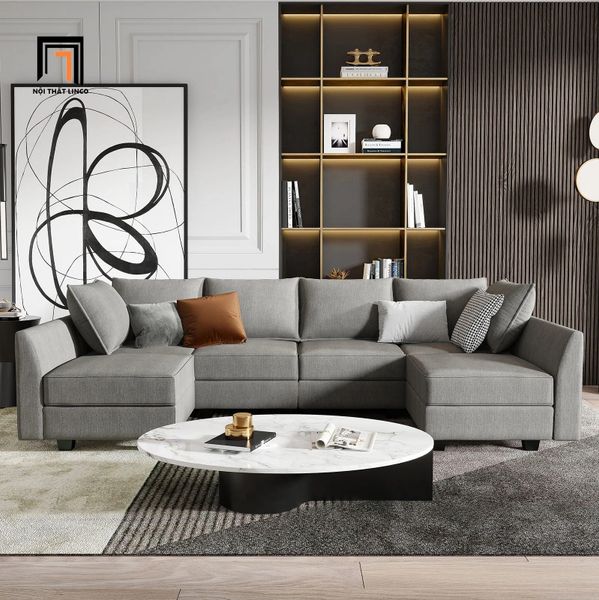 sofa chữ U dài 2m9 màu xanh ngọc