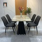  Bàn ăn 4 ghế da Pu 20-BAD4-Pinos dài 1m2 cho nhà bếp 