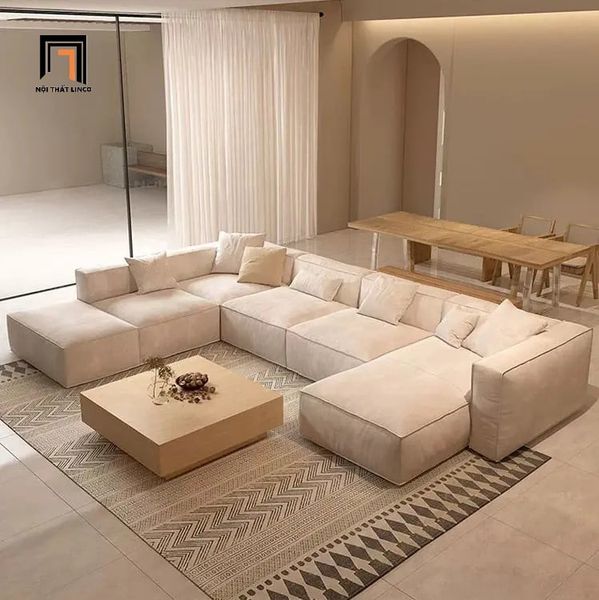 sofa chữ U dài 3m25 sang trọng
