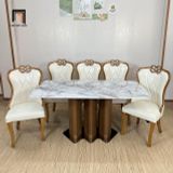  Set bàn ăn mặt đá GF30-BAD6-G322-B360 6 ghế ngồi hiện đại 