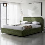  Giường ngủ vải nỉ màu xanh lá GN133 Bixby gia đình sang trọng 