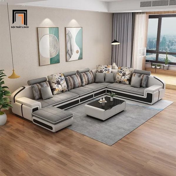 sofa chữ U dài 3m55 diện tích to