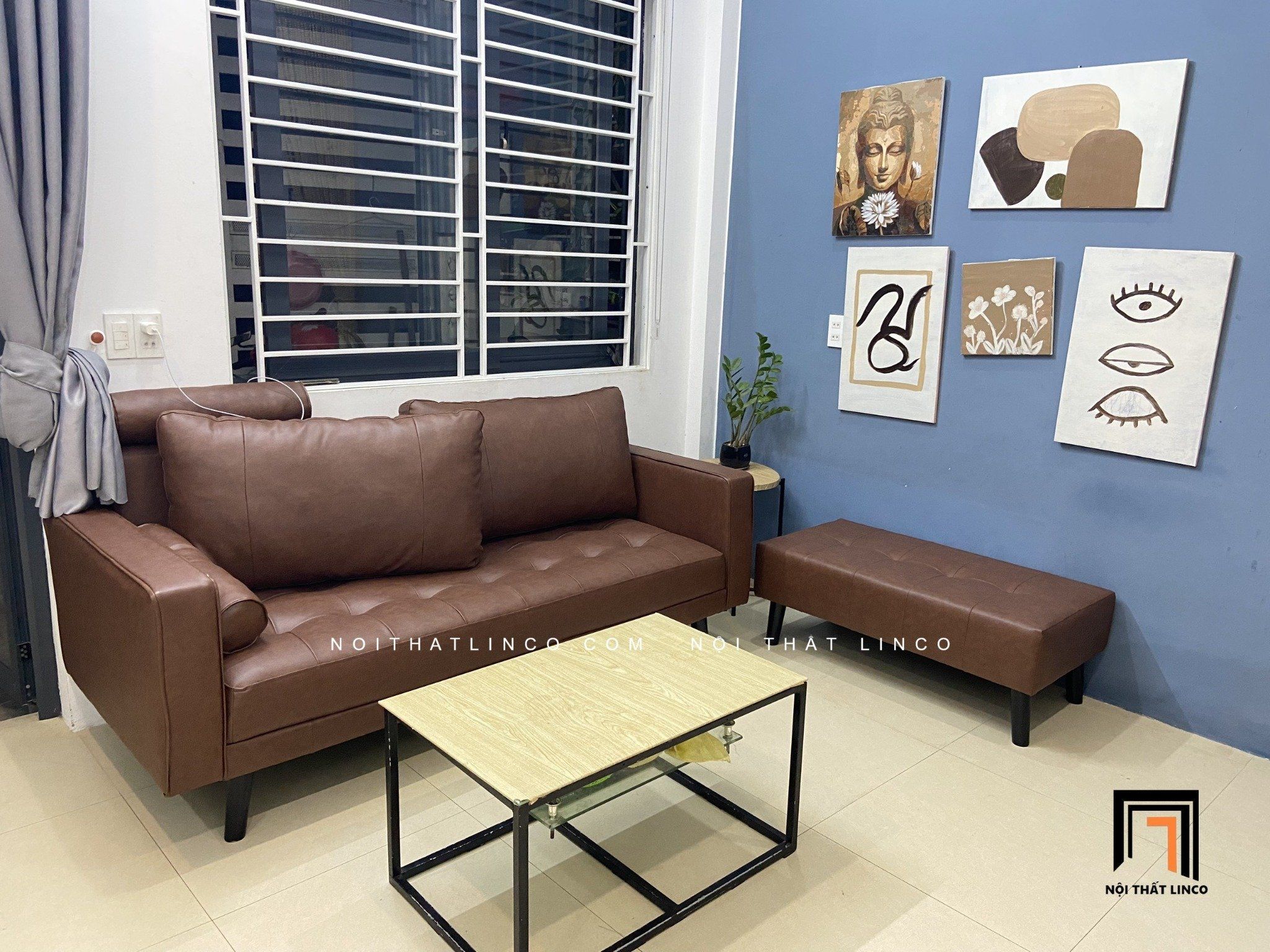  Ghế sofa băng BT13 Brevard dài 1m9 bọc da giả sang trọng 