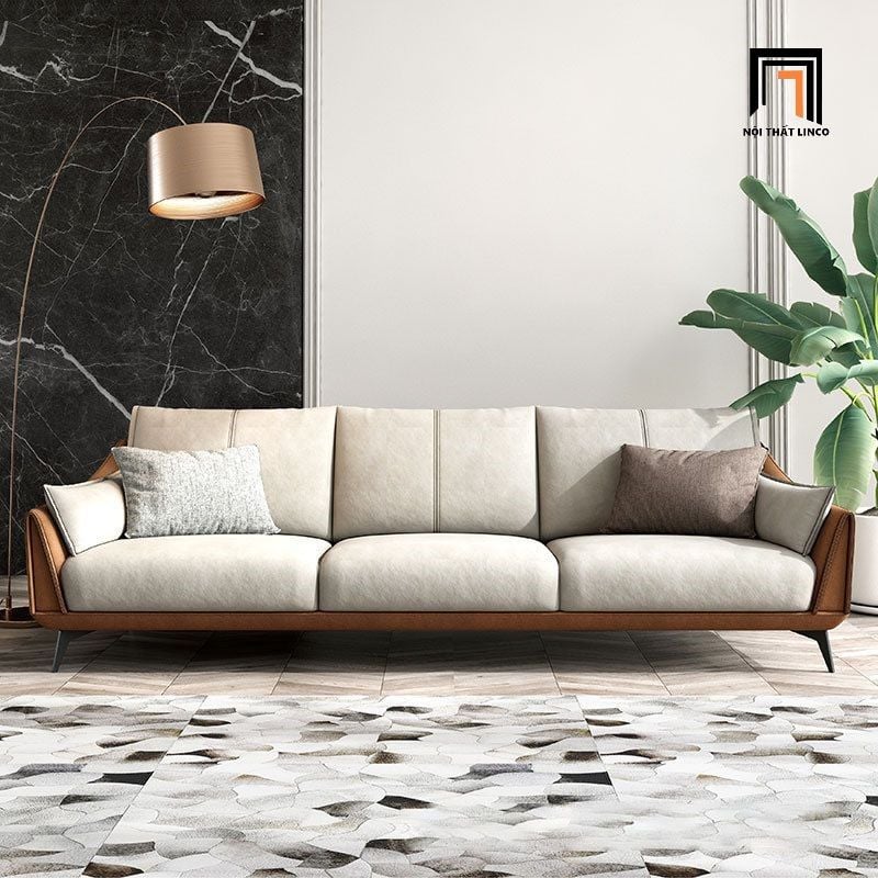 Set ghế sofa phòng khách cá tính KT22 Ege bọc da công nghiệp 