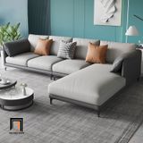  Ghế sofa đơn da giả xám DT80 Lesca kiểu dáng hiện đại 