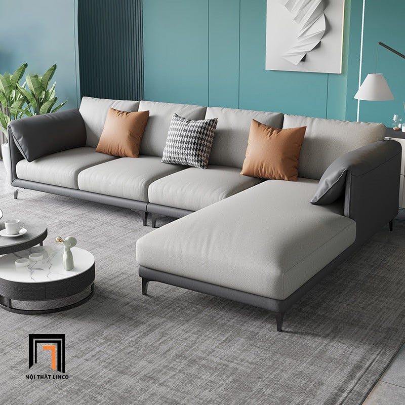  Ghế sofa đơn da giả xám DT80 Lesca kiểu dáng hiện đại 