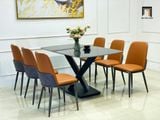  Set bàn ghế ăn cao cấp 6 chỗ 21-BAD6-Luzuko cho nhà bếp 