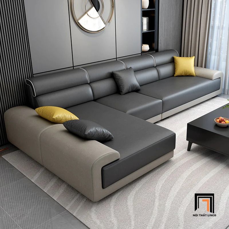  Bộ sofa U đẹp UT61 Aparte dài 3m2 phối vải nổi bật 