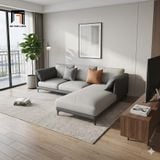  Ghế sofa góc L da chống mực GT281 Lesca 2m4 x 1m6 màu xám 