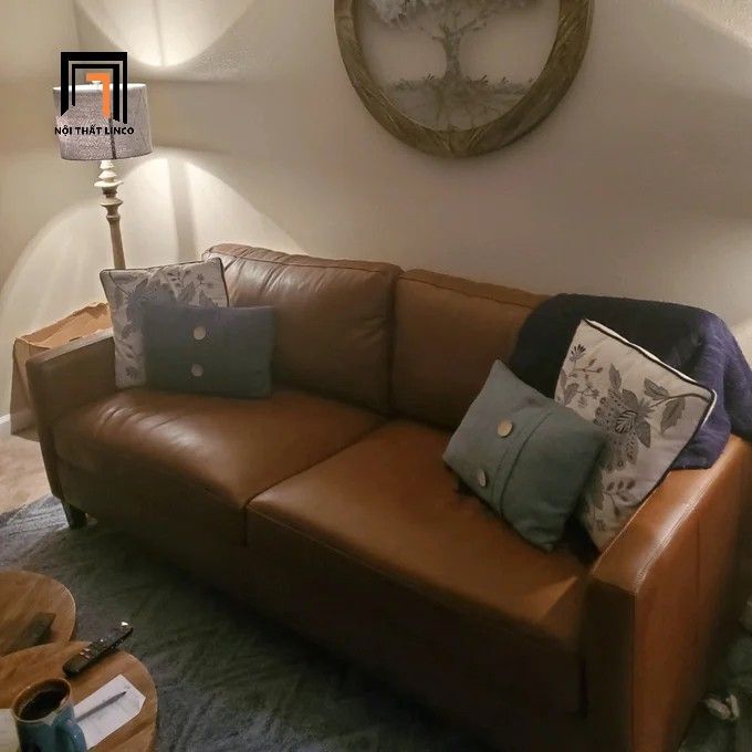  Ghế sa lông nệm BT10 Maron dài 1m9 cho phòng khách hiện đại 