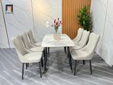  Bộ bàn ghế ăn 6 người ngồi 24-BAD6-Belinda mặt đá giá rẻ 