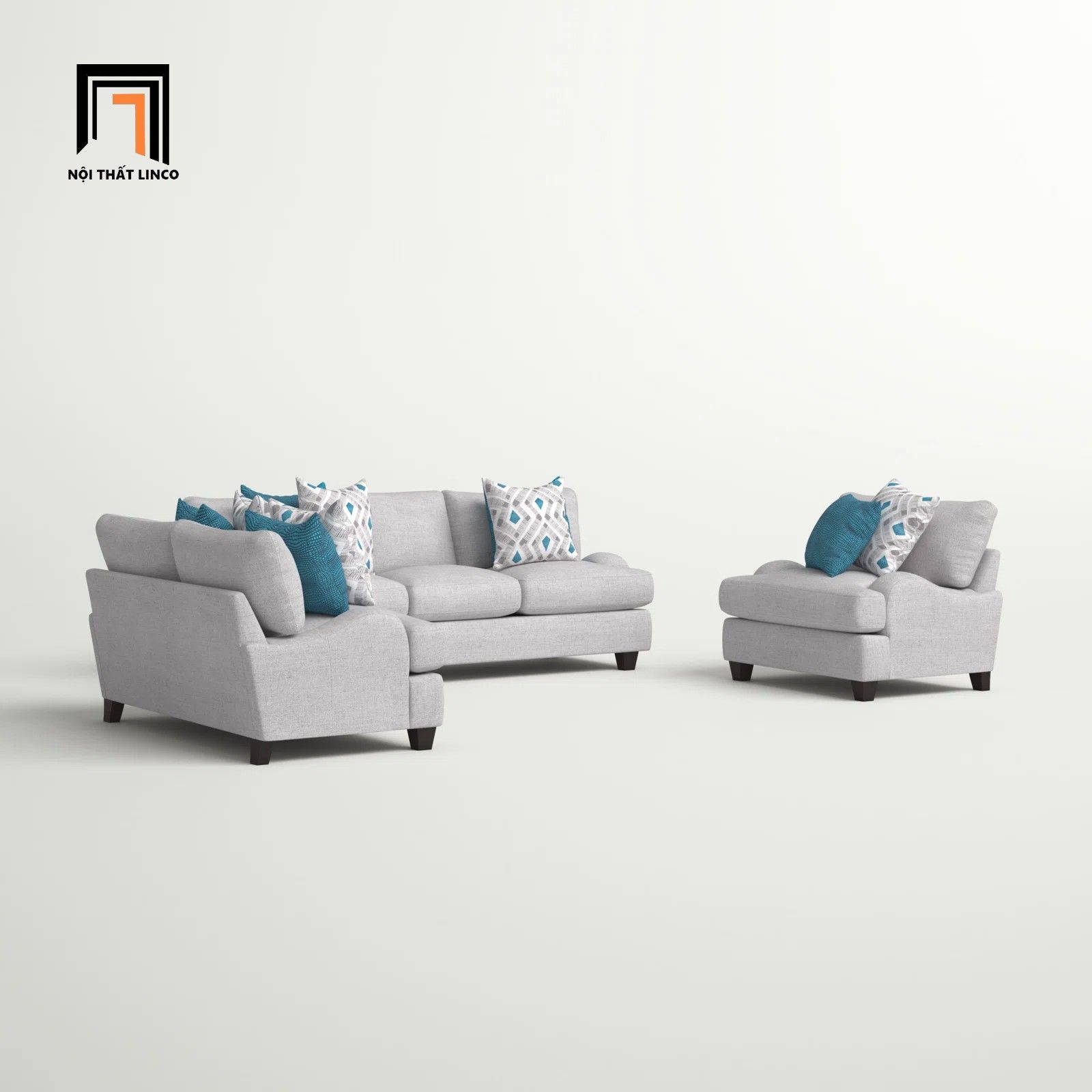  Bộ ghế sofa phong cách cổ điển KT13 Somerville bọc vải mềm mịn 