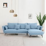  Bộ ghế sofa góc L GT282 Bioude 2m4 x 1m6 xanh dương vải nhung 