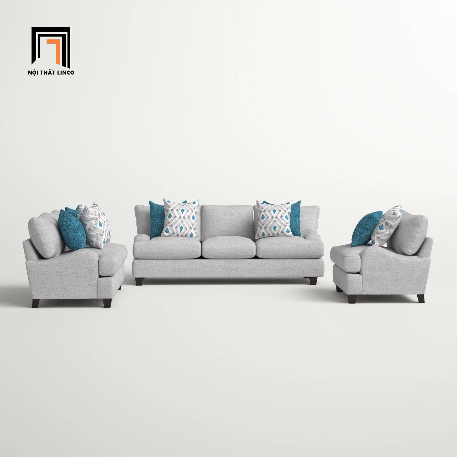  Bộ ghế sofa phong cách cổ điển KT13 Somerville bọc vải mềm mịn 