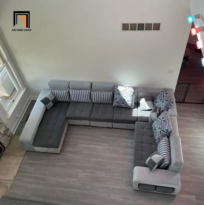  Sofa phòng khách chữ U UT26 Ashlei 3m7 cao cấp 