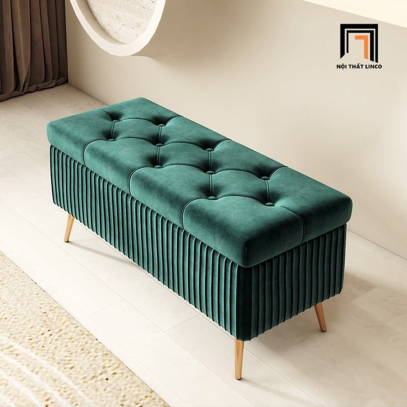  Ghế đôn sofa chữ nhật xinh xắn SB22 Toltek vải nhung nhiều màu 