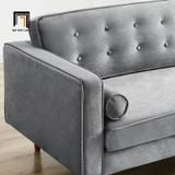  Ghế sofa băng BT2 Lude dài 2m sang trọng vải nhung xám đẹp 