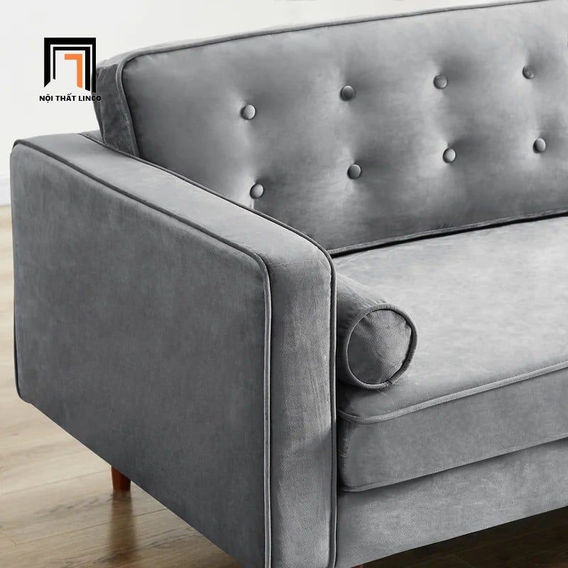  Ghế sofa băng BT2 Lude dài 2m sang trọng vải nhung xám đẹp 