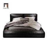  Giường ngủ da giả màu đen cao cấp GN102 Dornie sang trọng 