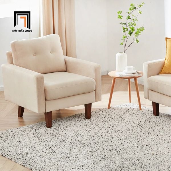 sofa đơn màu be