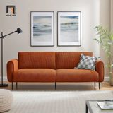  Ghế sofa băng vải nỉ màu cam 2m1 BT50 Fresnes cho sảnh chờ 