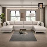  Sofa U da xám trắng UT83 Ellis 3m phong cách sang trọng 
