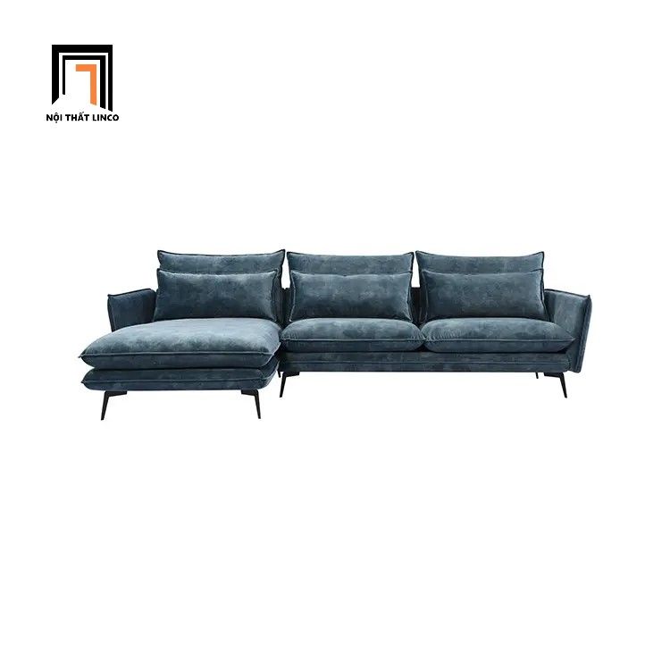  Bộ ghế sofa góc L 2m4 x 1m6 GT33 Heemor vải nhung nỉ đẹp 