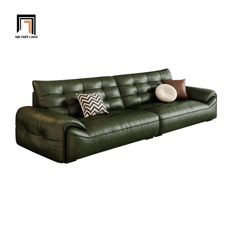 Ghế sofa văng da bóng màu xanh lá BHQ89 Ogala 2m3 hiện đại 