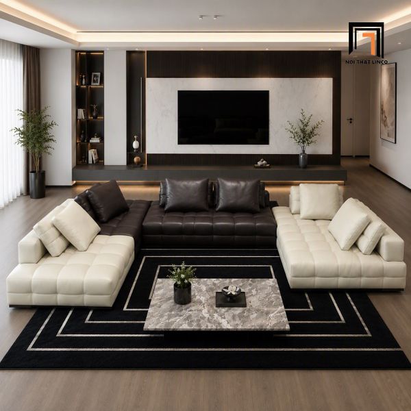 sofa chữ U dài 3m45 sang trọng