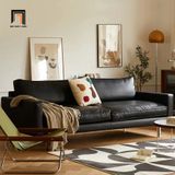  Ghế sofa băng da sang trọng 2m1 BT129 Nasdam da Pu màu đen 