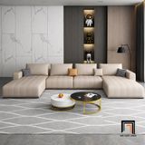  Ghế sofa U da xám UT77 Flin 3m x 1m6 cao cấp 