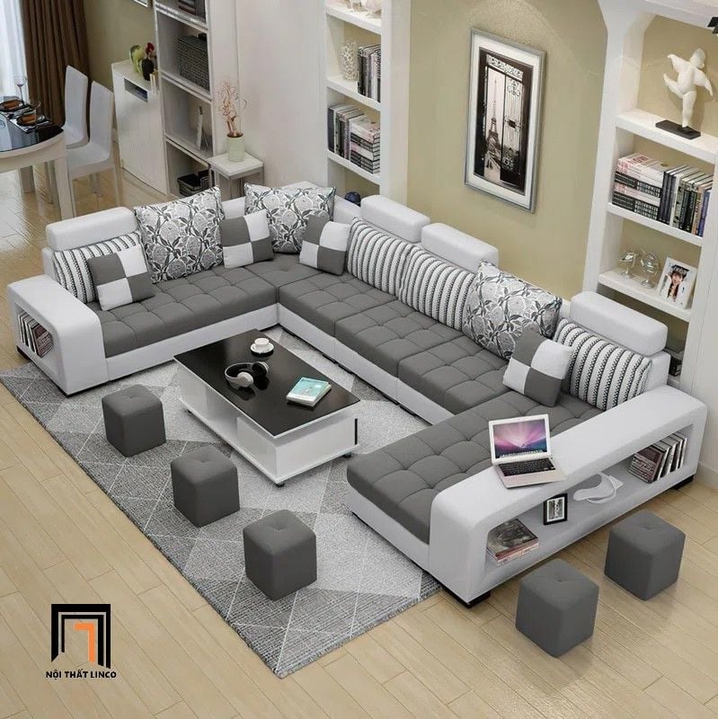  Sofa phòng khách chữ U UT26 Ashlei 3m7 cao cấp 