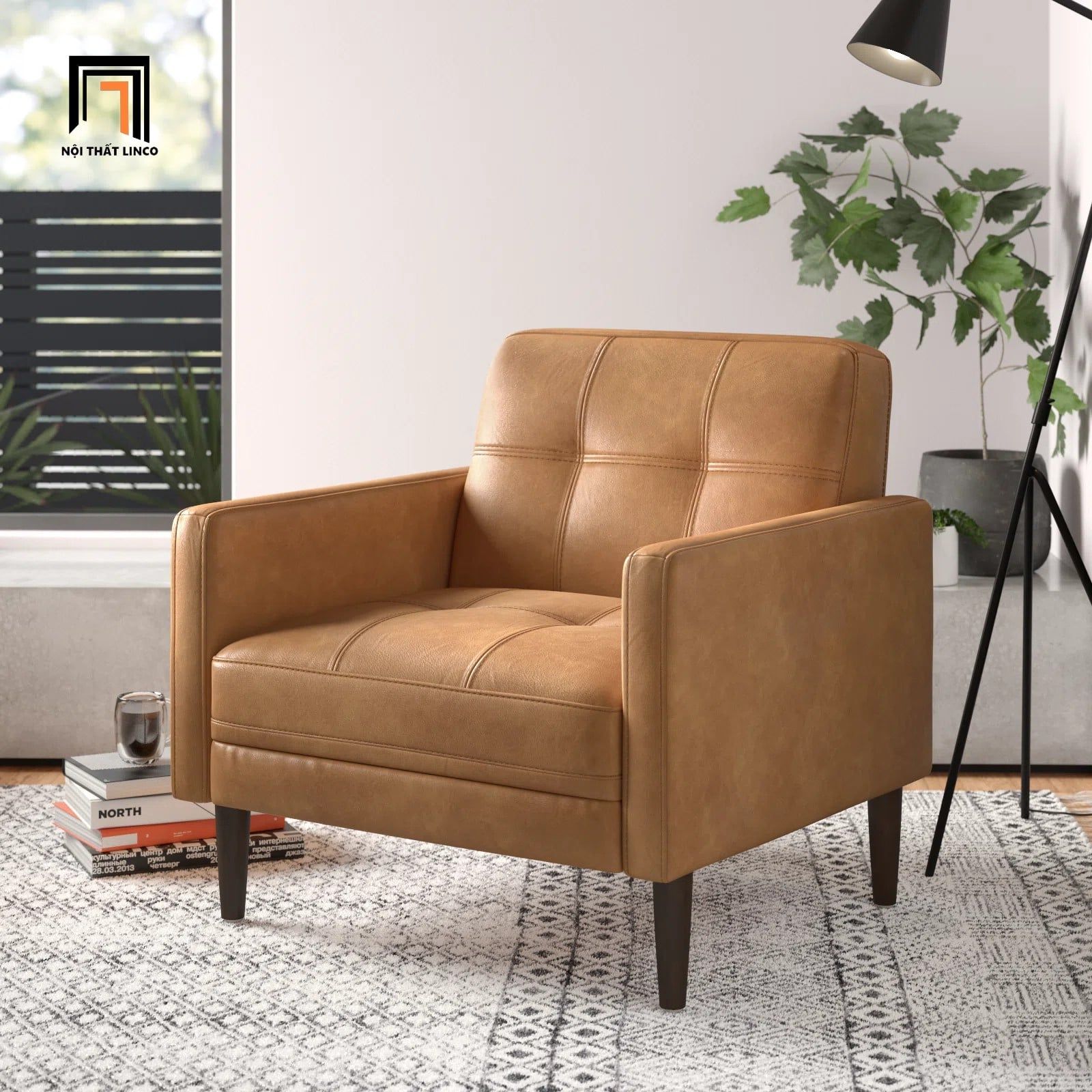  Sofa đơn da công nghiệp DT101 Ahmara văn phòng tiếp khách 