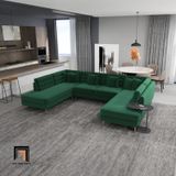 Ghế sofa chữ U UT19 Tyne 3m2 màu cam cao cấp 