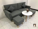  Bộ ghế sofa băng văng dài xám đậm BL5 Piloc dài 1m9 giá rẻ 