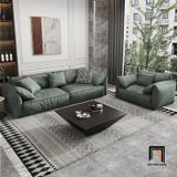  Bộ ghế sofa phòng khách da giả KT80 Mariubo màu xanh lá 
