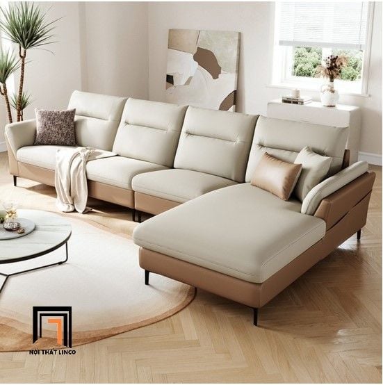  Bộ sofa góc L 3m x 1m6 da công nghiệp GT35 Miseti phòng lớn 