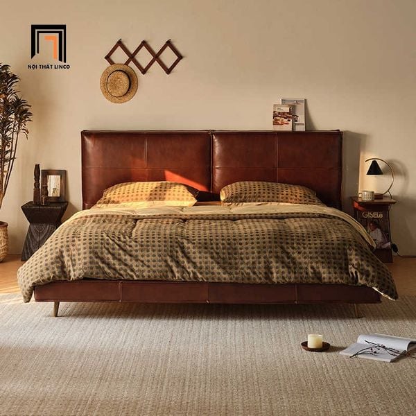 giường ngủ bọc da pu