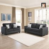  Bộ ghế sofa văn phòng giá rẻ KT3 Rima xám đen hiện đại 