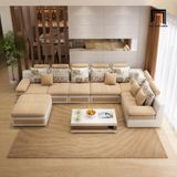  Bộ ghế sofa U đẹp UT53 Coulang dài 3m màu be hiện đại 